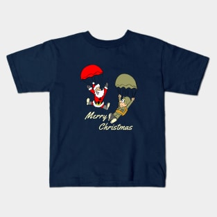 Airborne Christmas WW2 paratroopers Kids T-Shirt